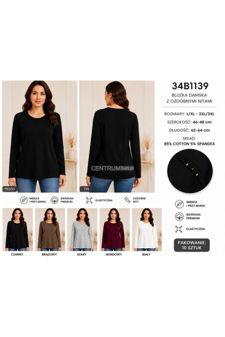Bluzki damskie (L-3XL) 1139