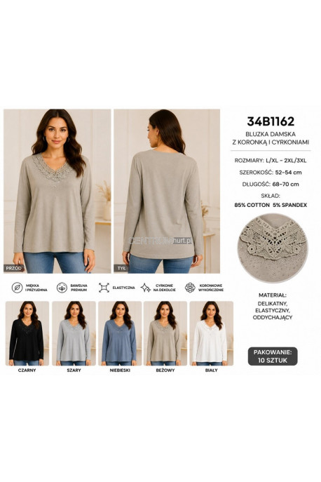 Bluzki damskie (L-3XL) 1162